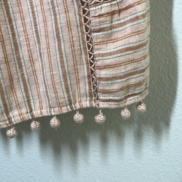 American Eagle Striped Cotton Linen Blend Romper – Size Medium Tall - Picture 8 of 10